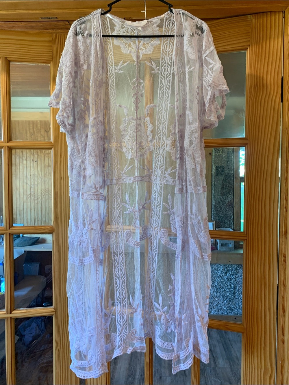Women’s LC Lauren Conrad Floral Embroidered Sheer Open Duster Cardigan One Size